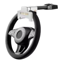 Steel steering wheel lock with anty theft alarm